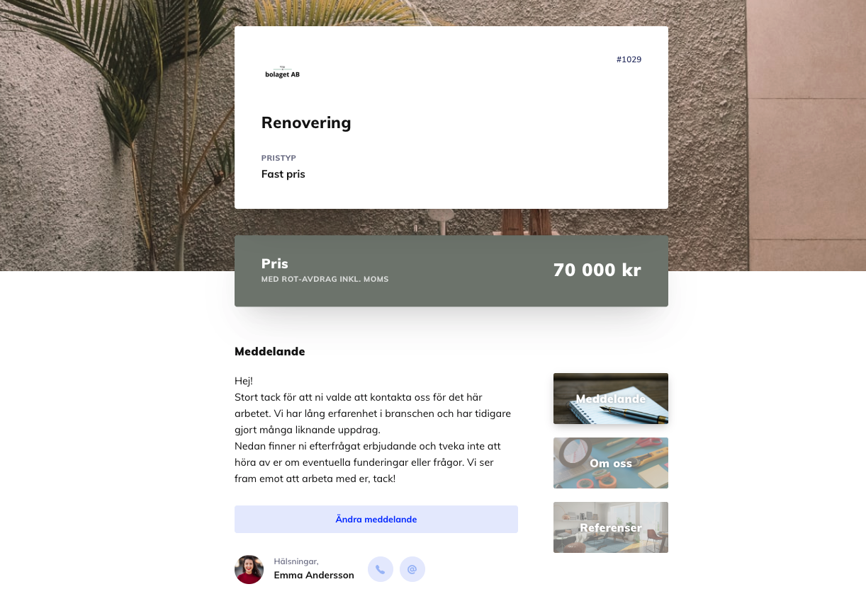 Snygg offertmall