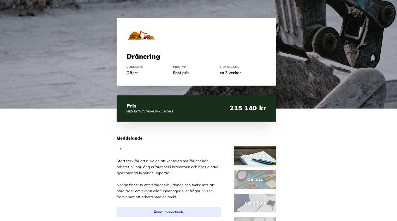 Snygg offertmall