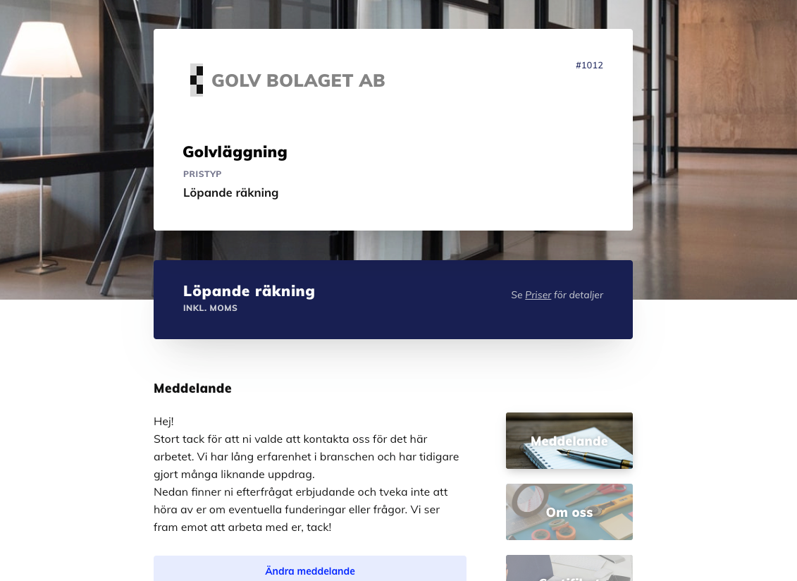 Snygg offertmall