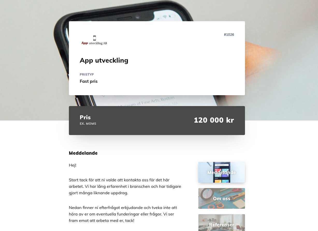 Snygg offertmall
