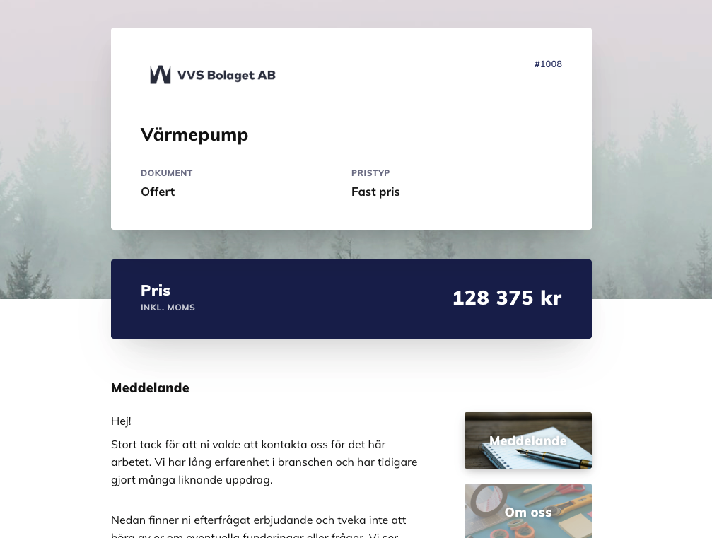 Snygg offertmall