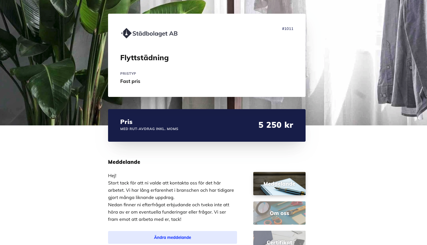 Snygg offertmall