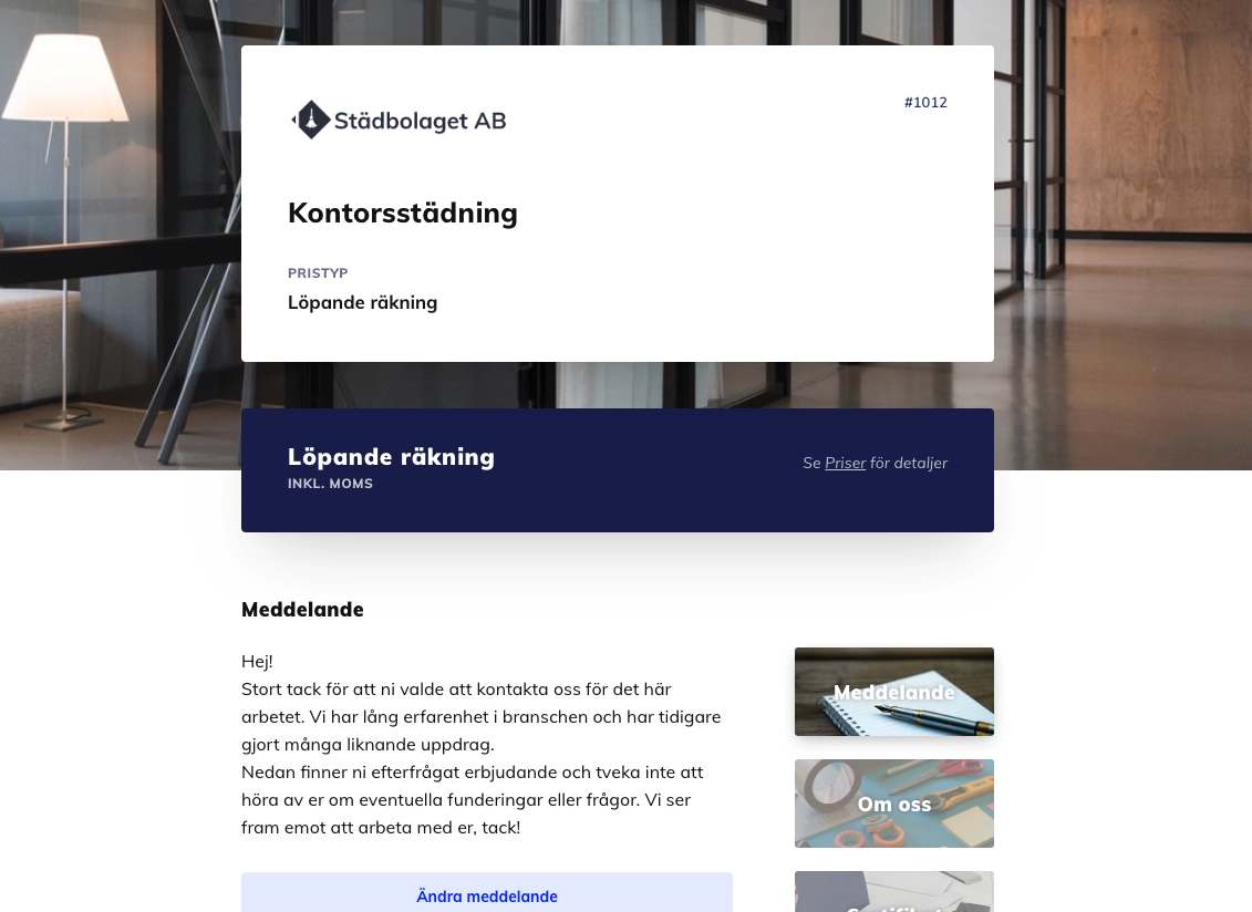 Snygg offertmall
