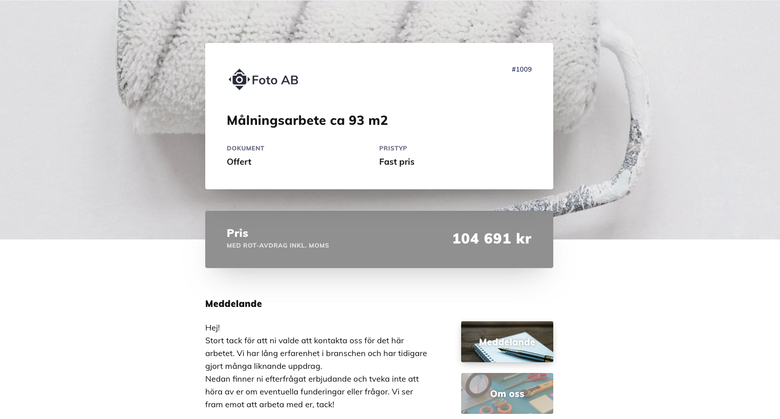 Snygg offertmall