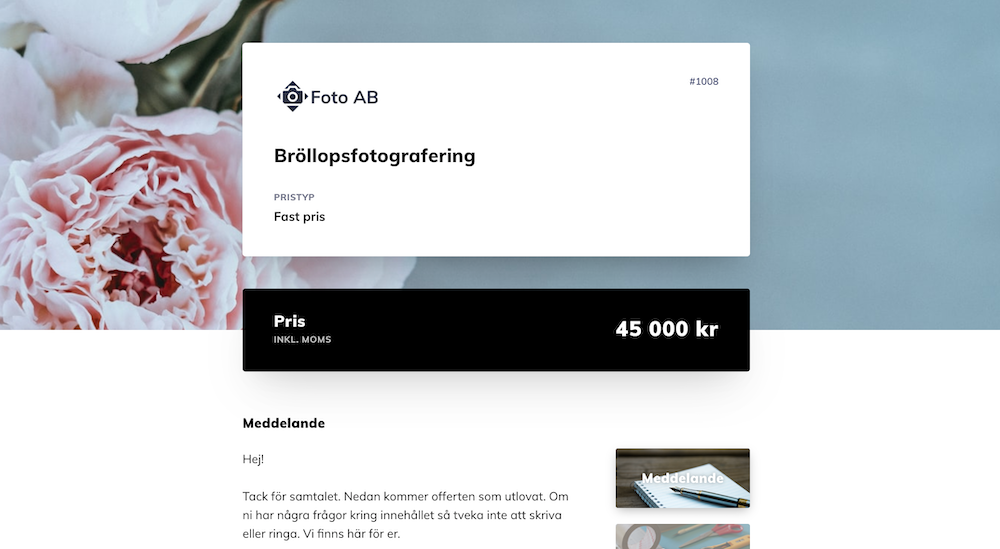 Snygg offertmall