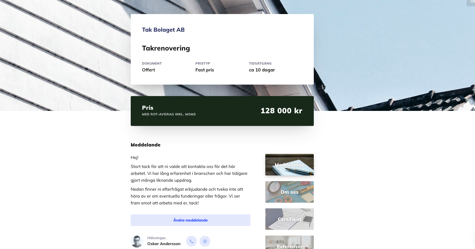Snygg offertmall