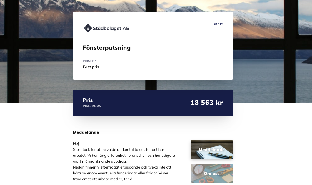 Snygg offertmall